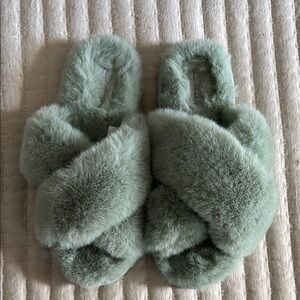 Cupcakes and Cashmere Green Slippers